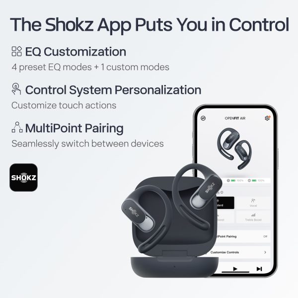 Shokz OpenFit Air Open Ear True Wireless Earbuds Black-9