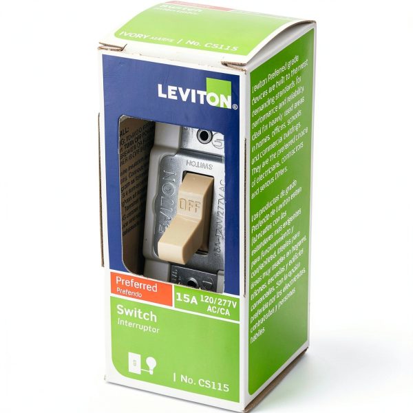 Pavo Toggle Switch 15A 120V Residential Commercial Ivory-2