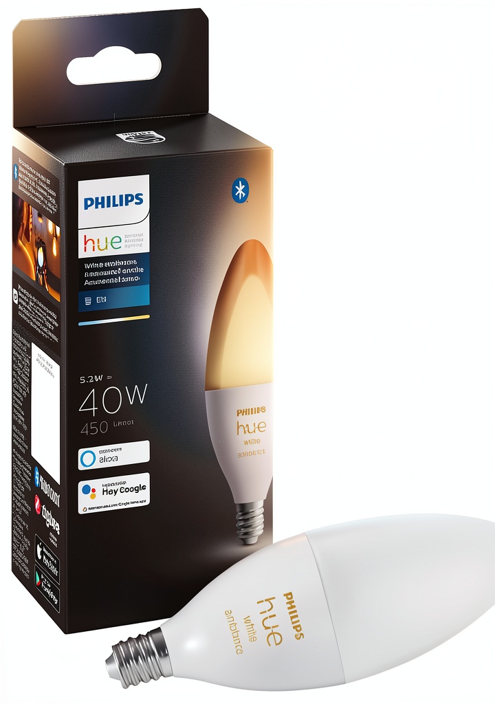 Installing Philips Hue E12 Smart Candelabra LED Bulb White Ambiance in a decorative chandelier