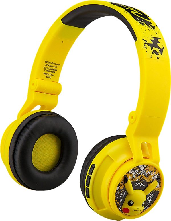 eKids Pokemon Pikachu Wireless Headphones Kids Safe Volume-1