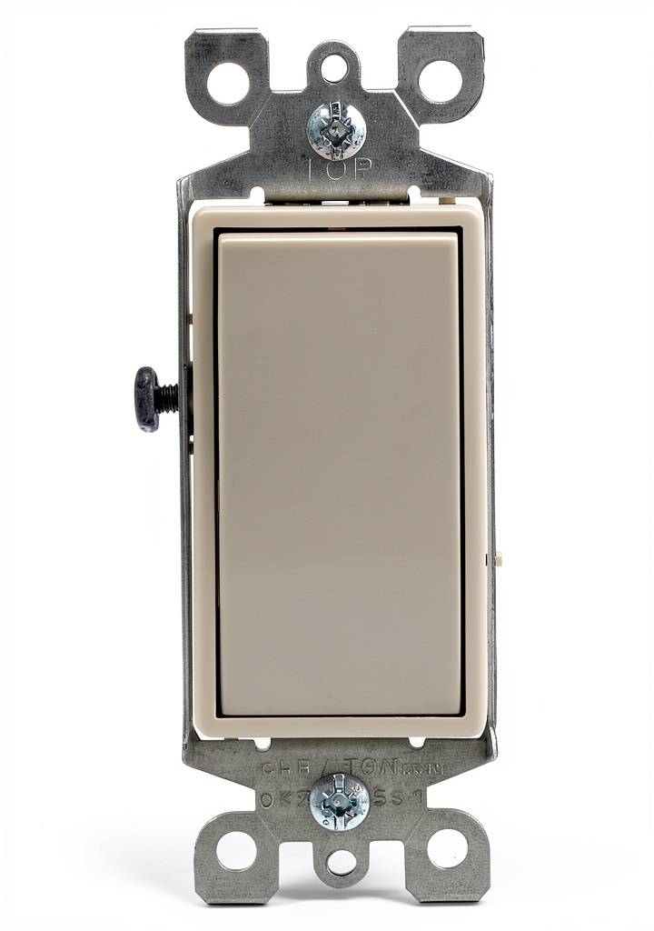 'Leviton Decora switch installed in a standard electrical box'