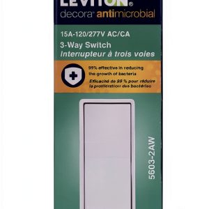 Leviton Antimicrobial Decora Rocker 3 Way Switch Quiet-0