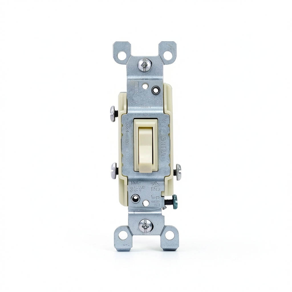 Leviton 1453-ICP toggle switch installed in a standard electrical box