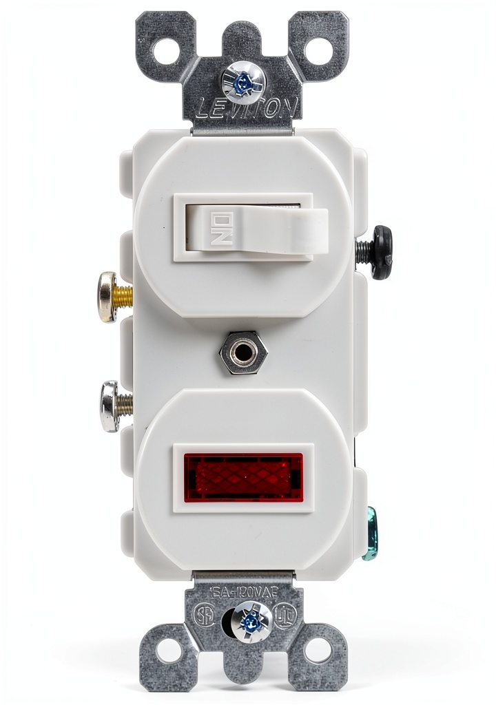 'Leviton Decora duplex switch installed in a one-gang electrical box'