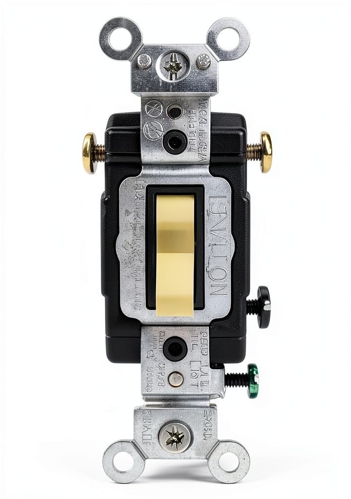 Leviton illuminated light switch installed in a standard electrical box