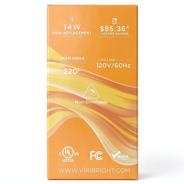 VIRIBRIGHT A19 LED Bulb 100W Non Dimmable Energy Saving-2
