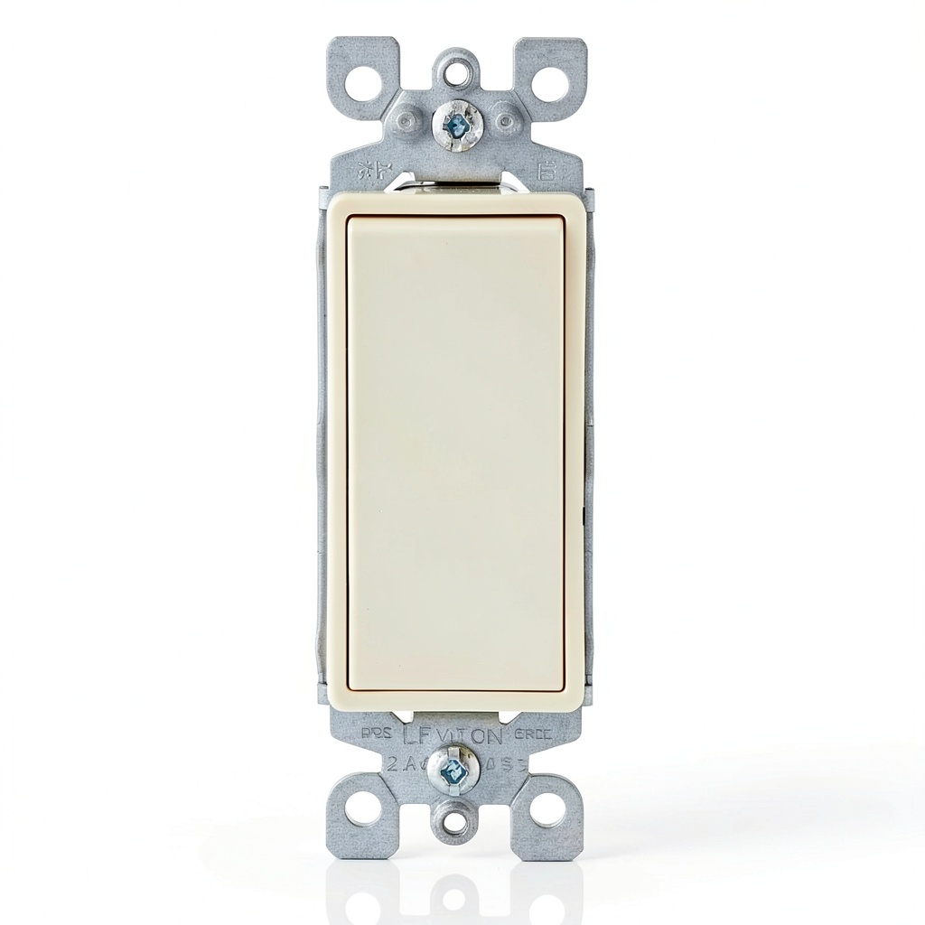 Leviton Decora rocker switch installed in a standard wall box