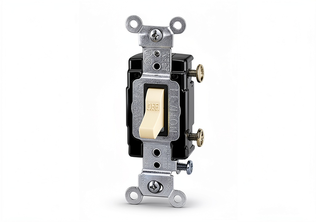 Pavo toggle switch installed in standard electrical wall box