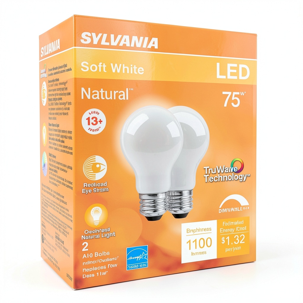 Sylvania LED Bulb illuminating a cozy living room