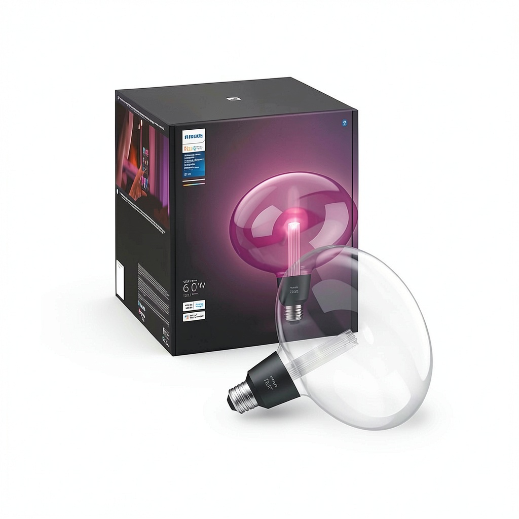 Installing Philips Hue Lightguide Smart LED Bulb Color Bluetooth on a wooden desk