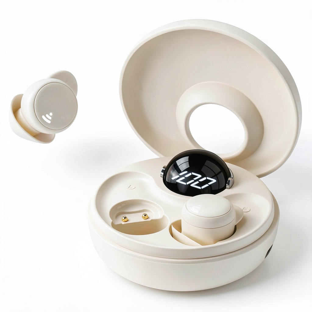 PRIMEPLUS sleep earbuds in use by a side sleeper on a bed