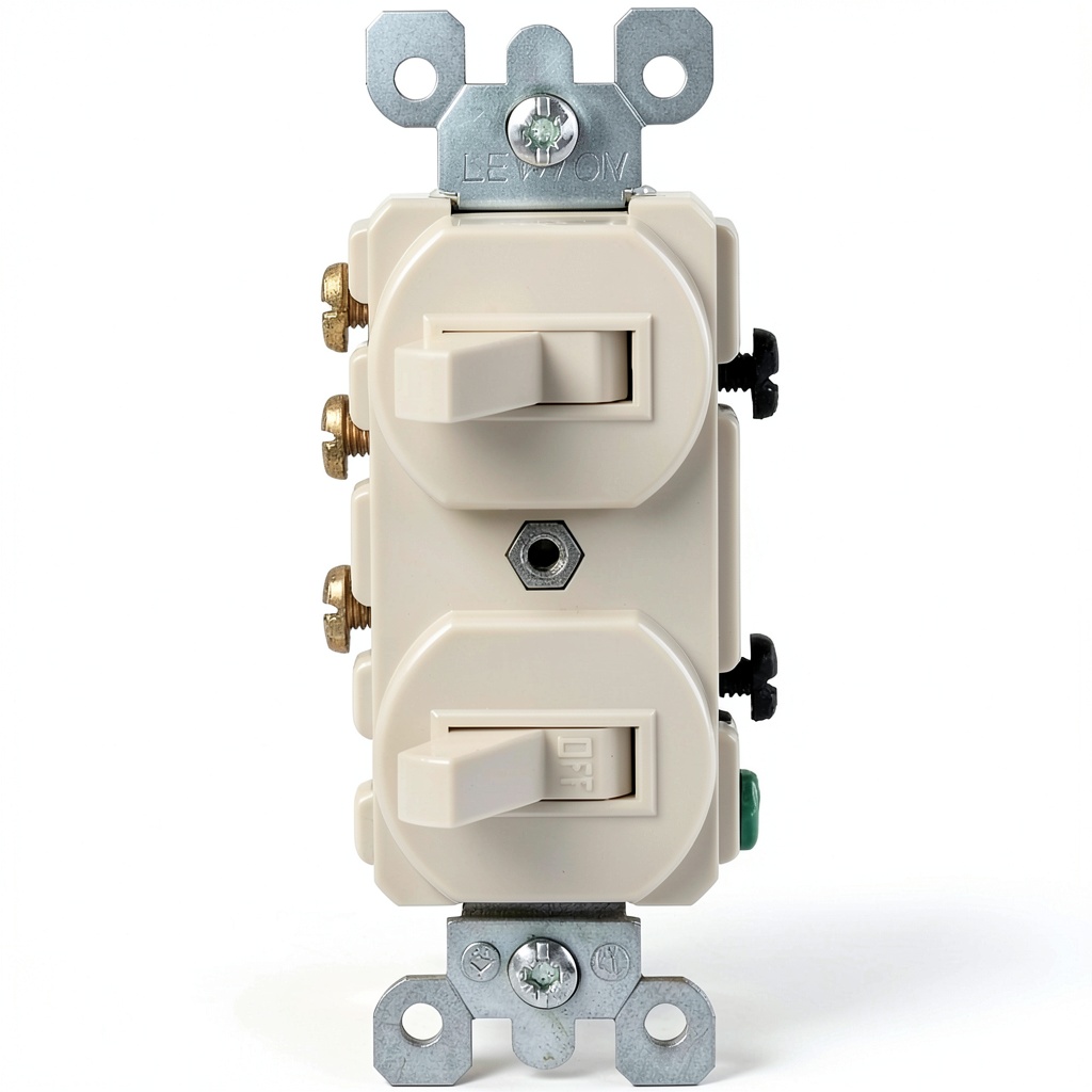 Leviton 3-Way Combination Switch installed in a standard electrical box